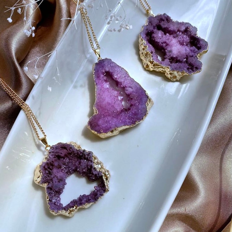 Druzy Agates Pendents