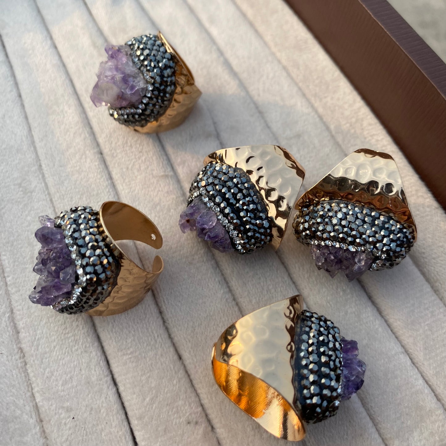 Inlay Amethyst Stone Ring