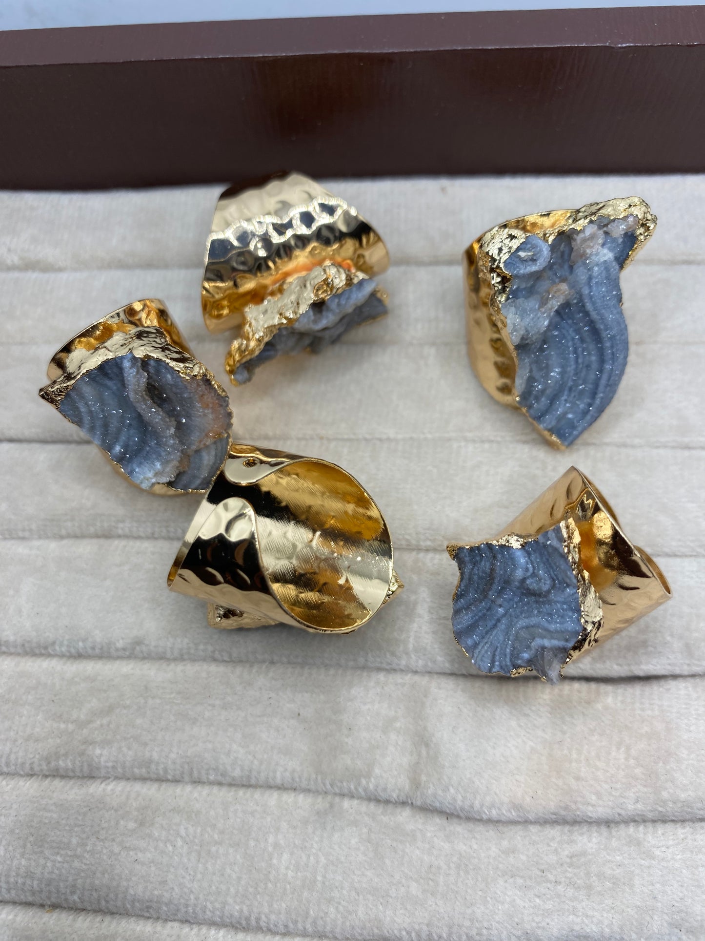 Grey Agate Ring - Adjustable