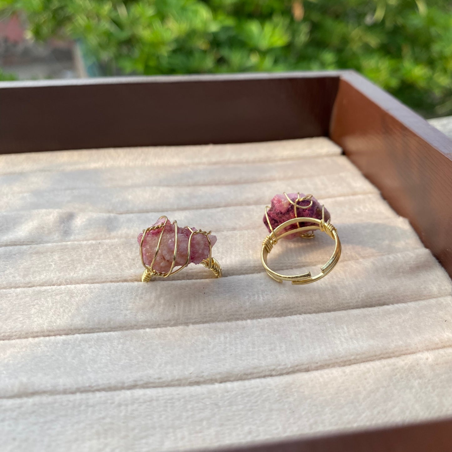 Wire Wrap Natural Stone Rings