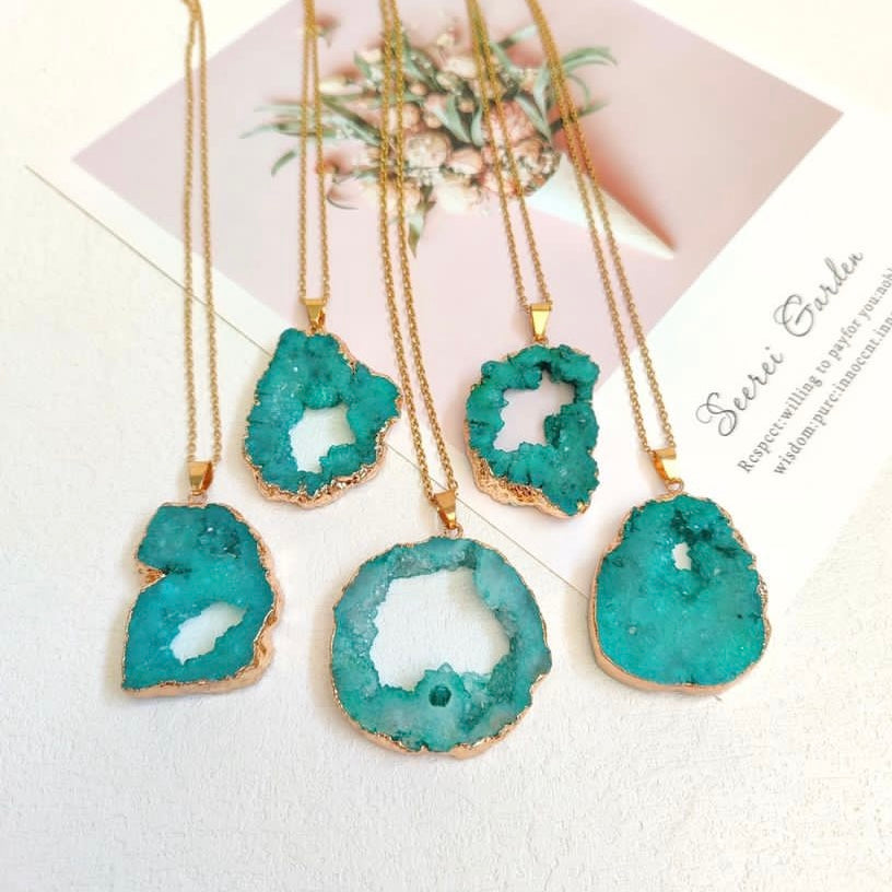 Druzy Agates Pendents