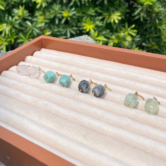 Stone Cube Earrings