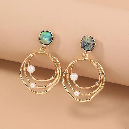 Abalone Stud Earrings - Sparkle Jewels