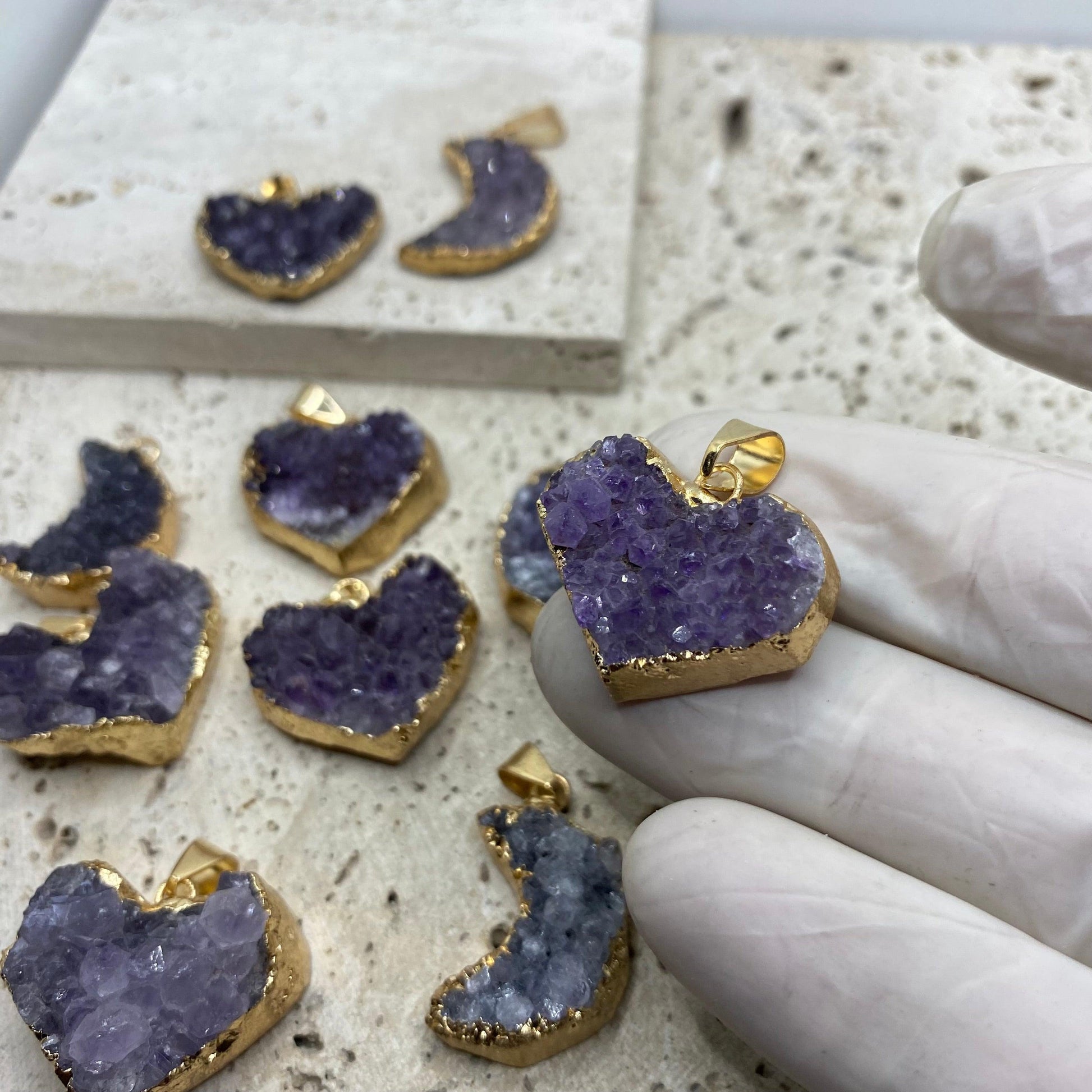 Amethyst Heart pendant - Sparkle Jewels