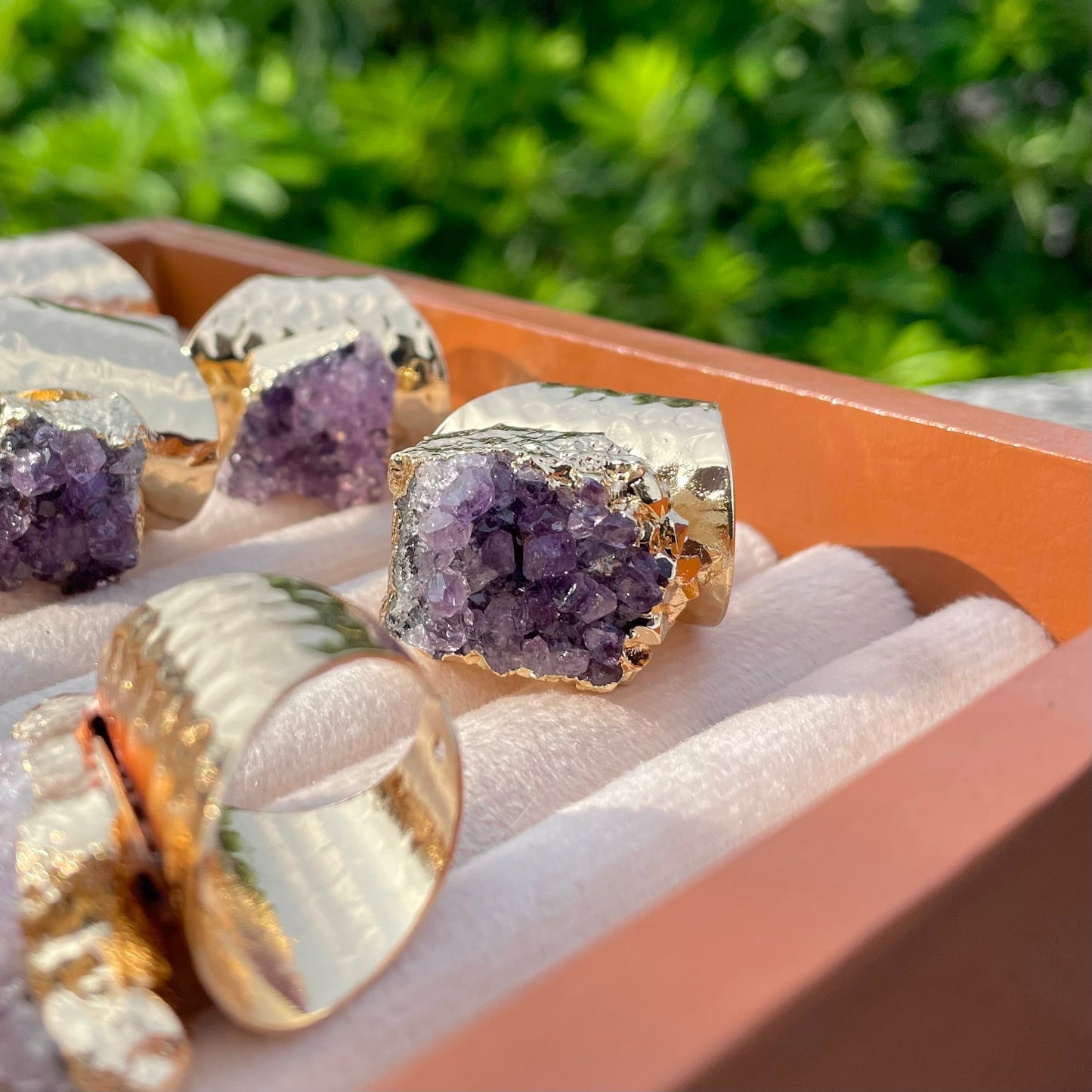 Amethyst Stone Ring - Adjustable