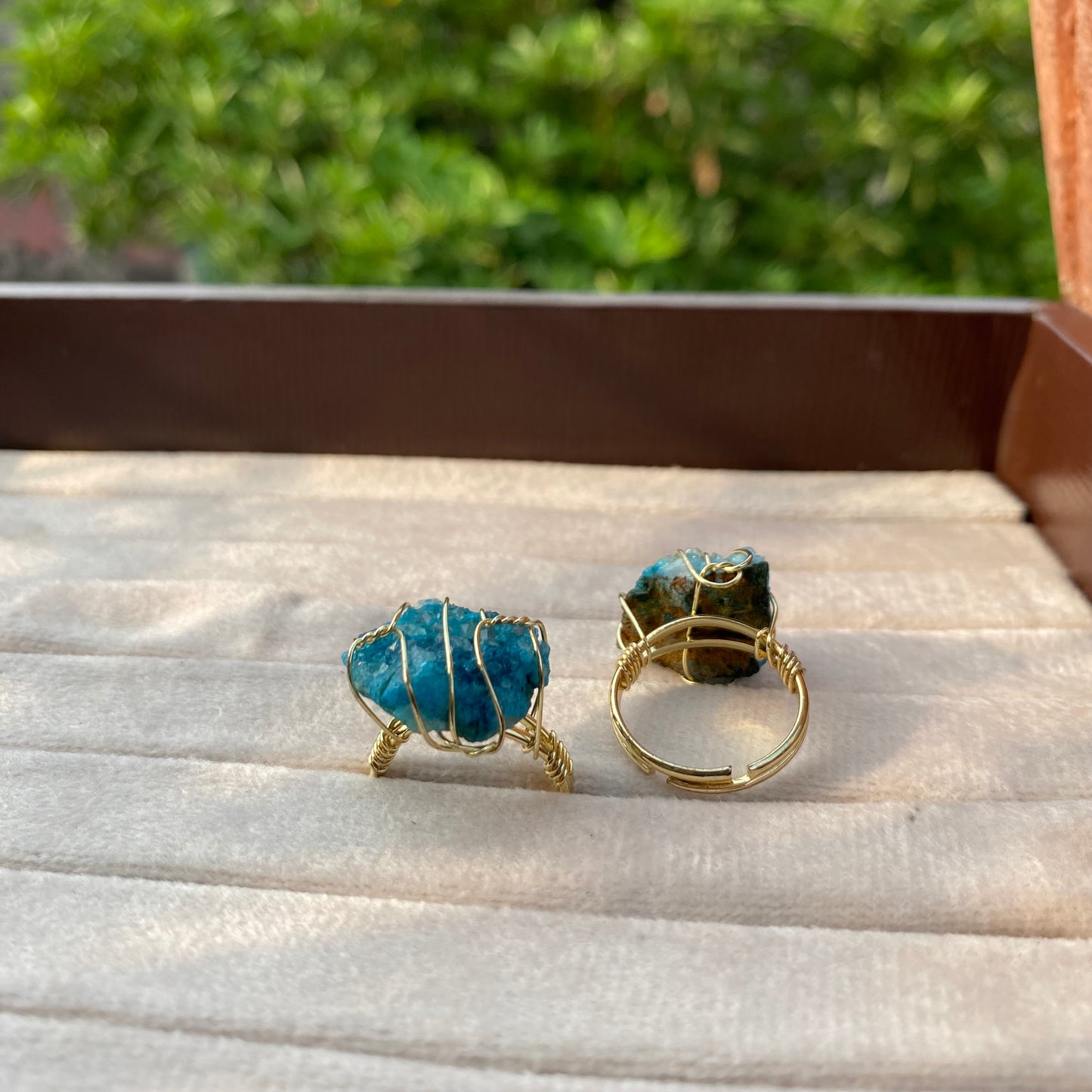 Wire Wrap Natural Stone Rings