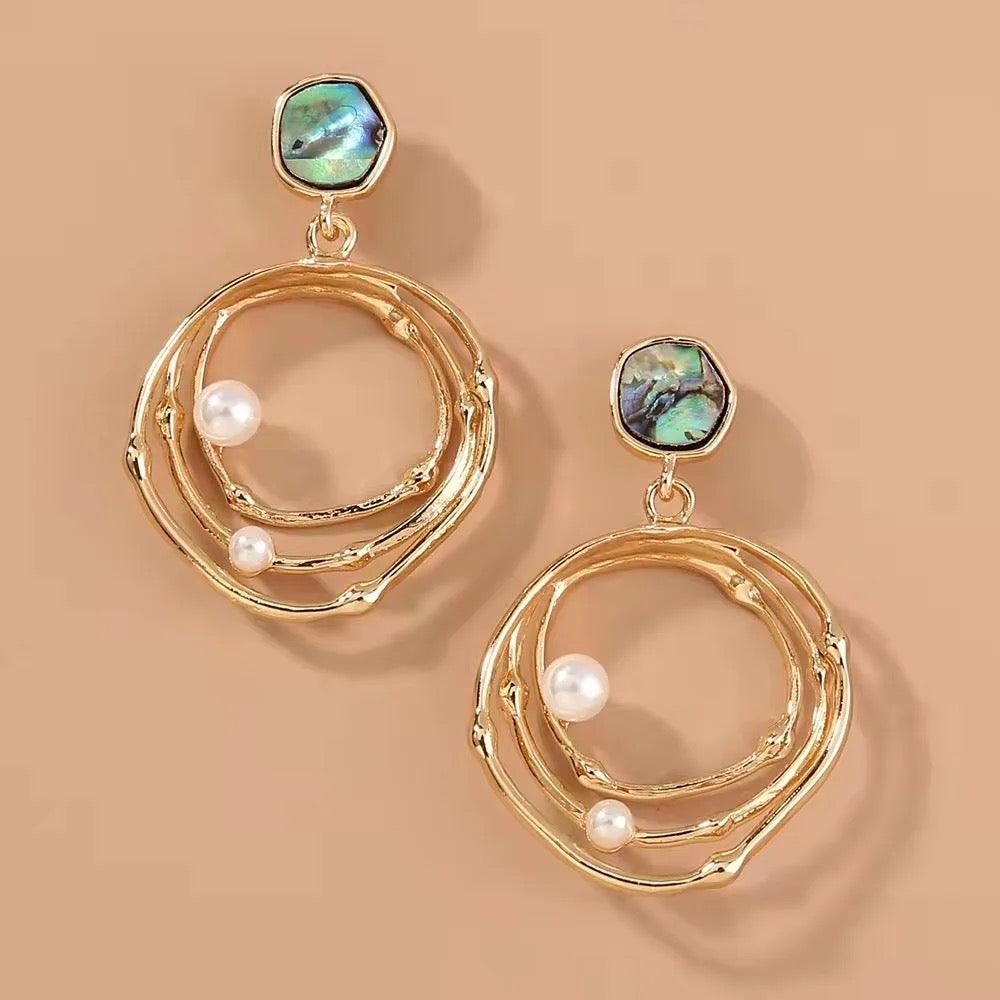 Abalone Stud Earrings - Sparkle Jewels