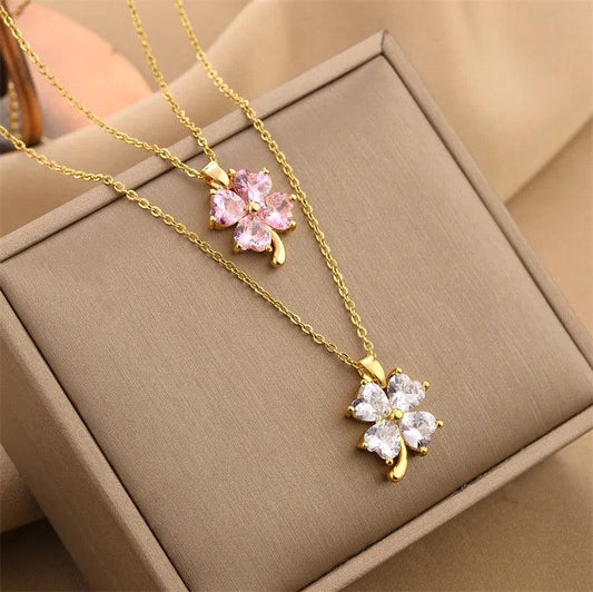 Clover Pendent Necklace - Sparkle Jewels