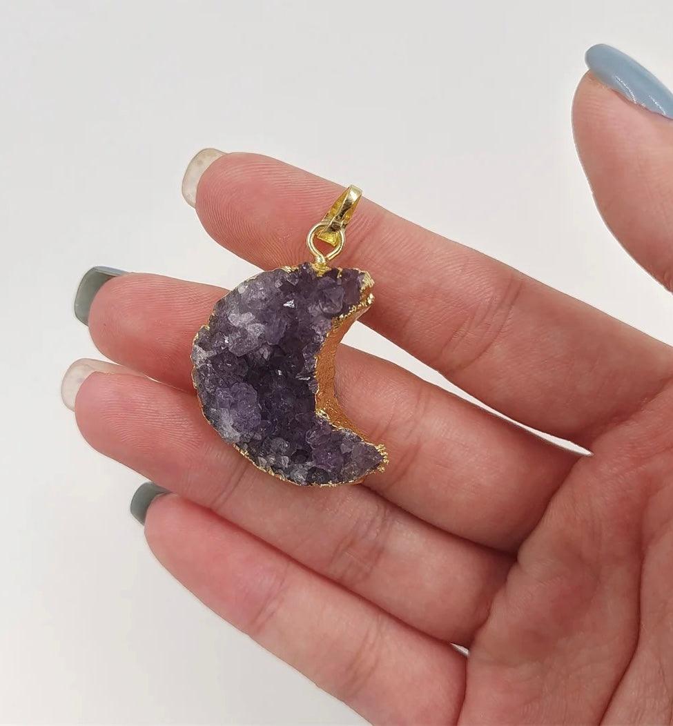 Amethyst Moon pendant - Sparkle Jewels