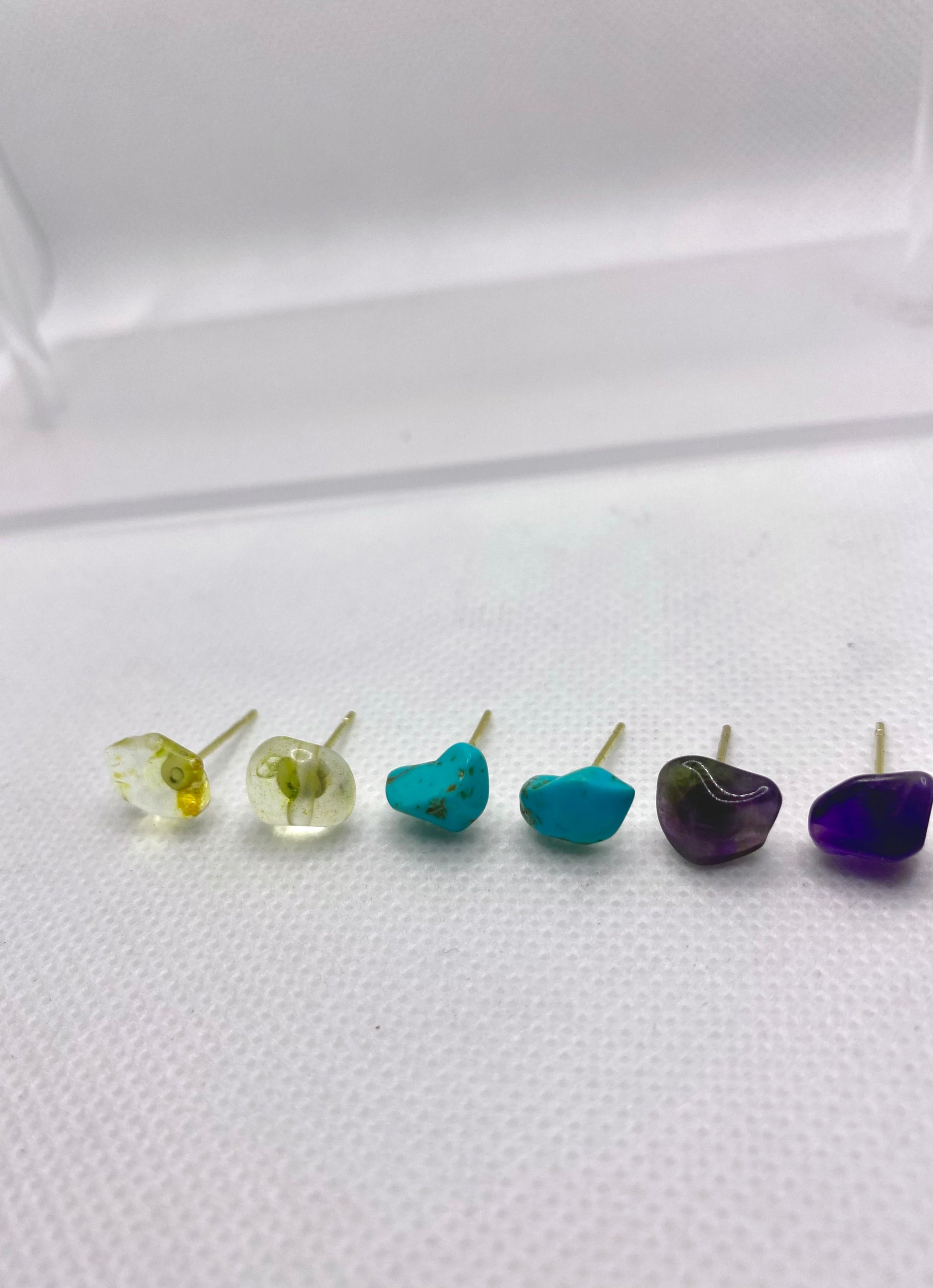 Natural Stone Studs - Sparkle Jewels