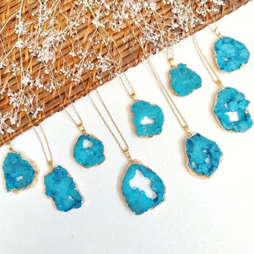 Druzy Agates Pendents