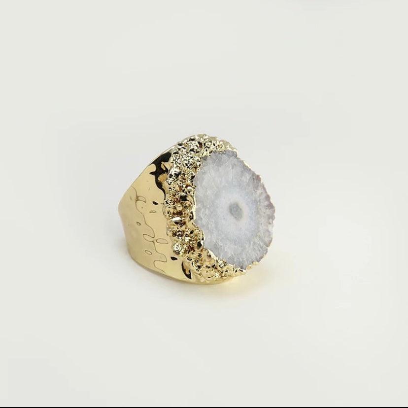 White druzy Ring - Sparkle Jewels