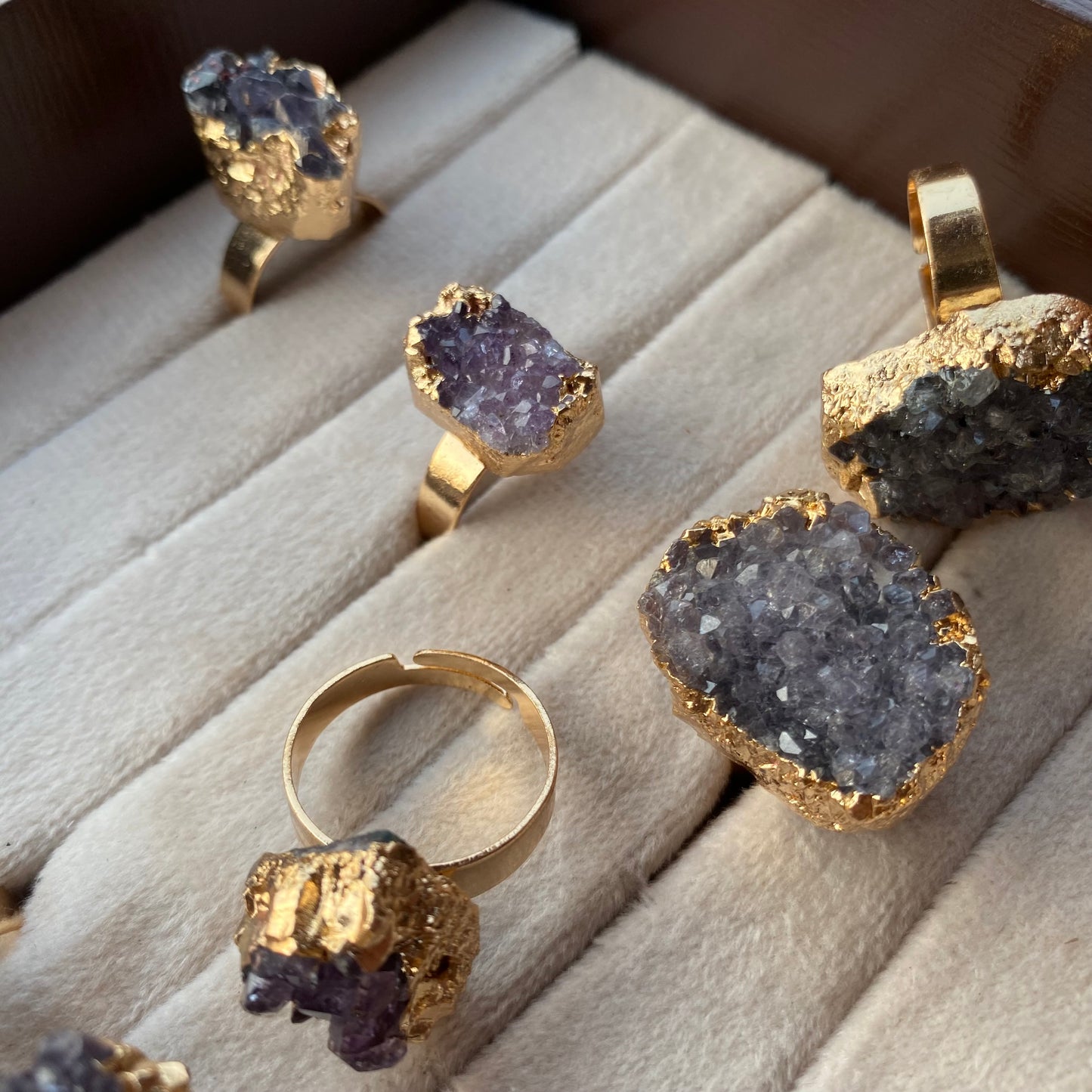 Amethyst Cluster Ring -Adjustable