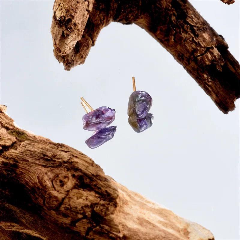 Natural Stone Studs - Sparkle Jewels