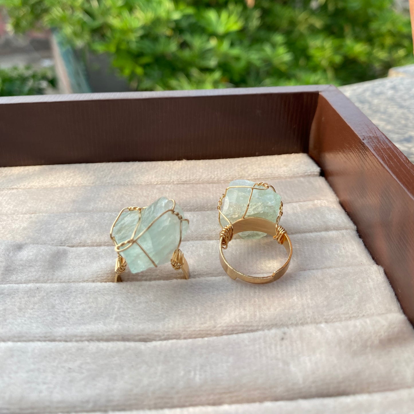 Wire Wrap Natural Stone Rings
