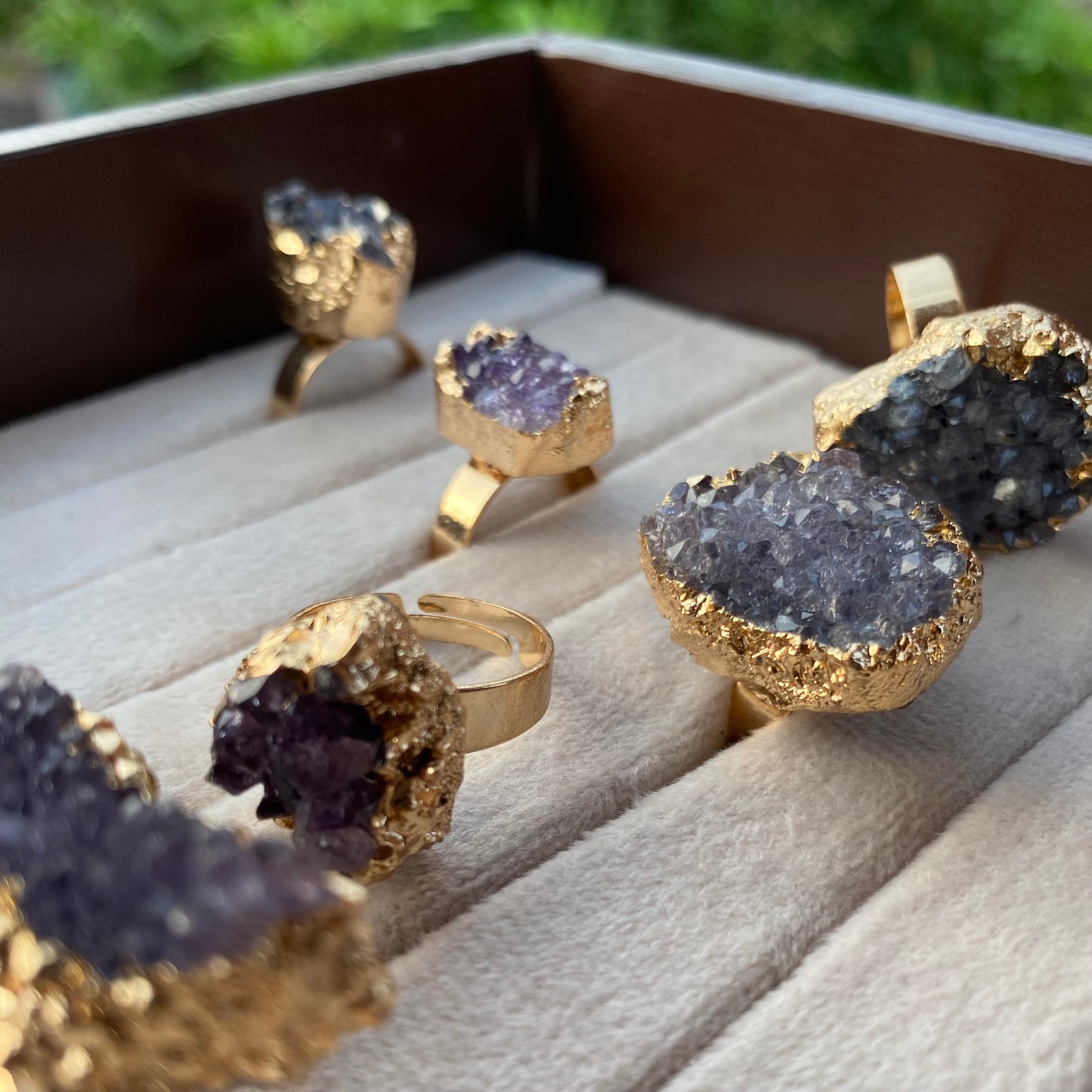 Amethyst Cluster Ring -Adjustable