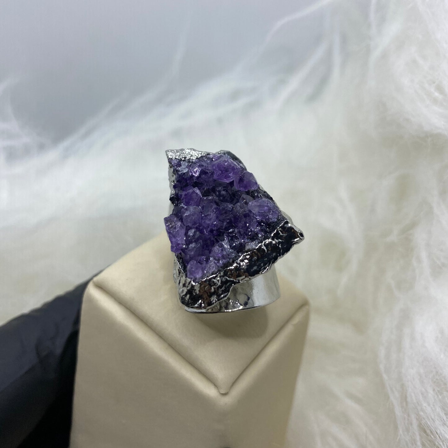 Amethyst Stone Ring - Adjustable