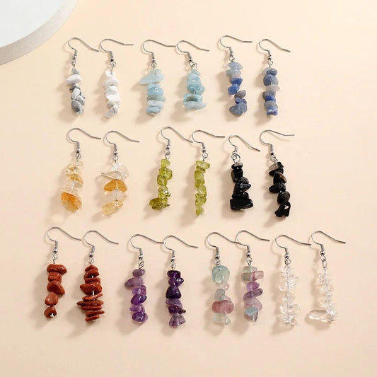 Stone Beaded Earrings - Sparkle Jewels