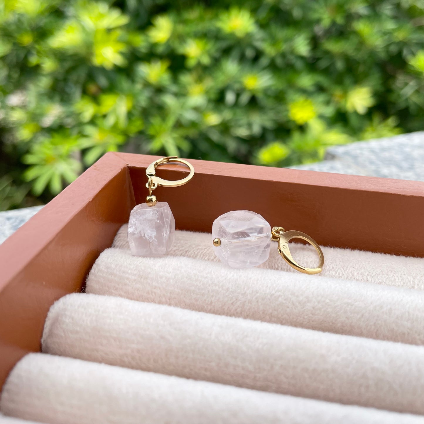 Stone Cube Earrings