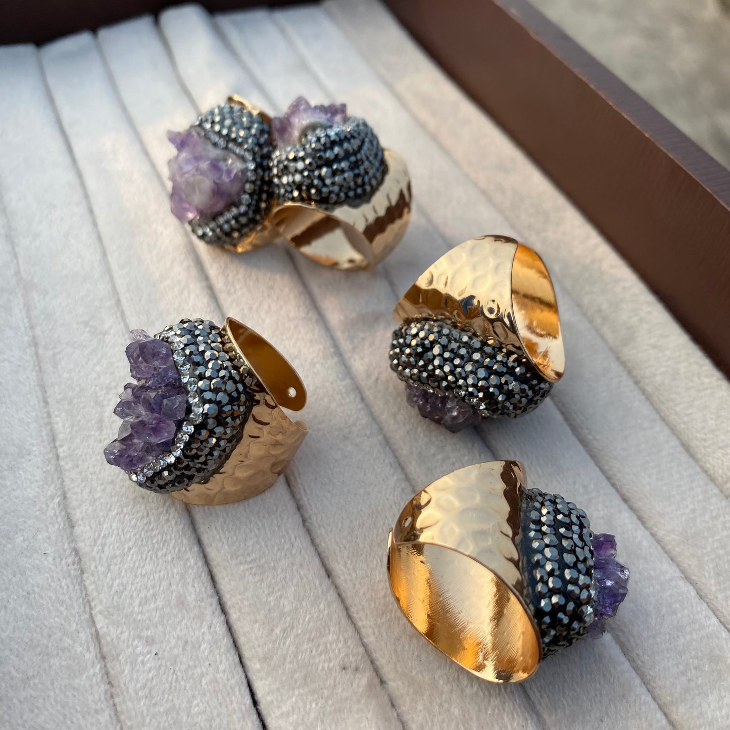 Inlay Amethyst Stone Ring