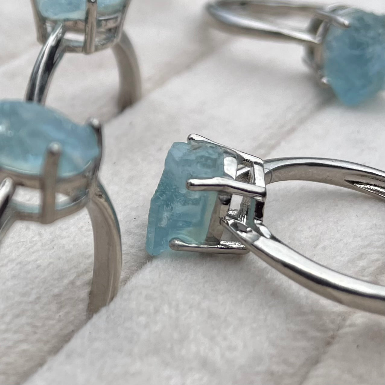 Raw Aquamarine Stone Ring - Adjustable