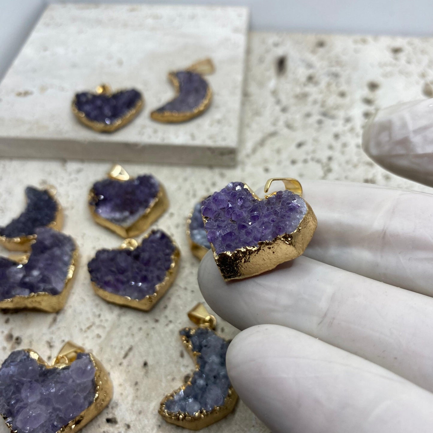 Amethyst Heart pendant - Sparkle Jewels