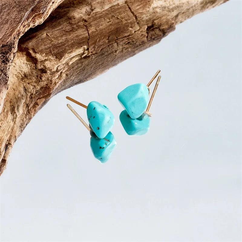 Natural Stone Studs - Sparkle Jewels
