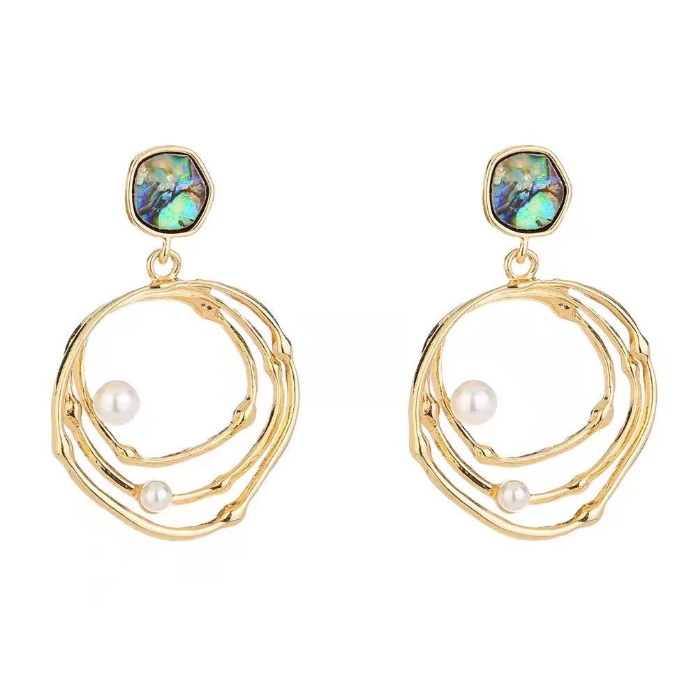 Abalone Stud Earrings - Sparkle Jewels