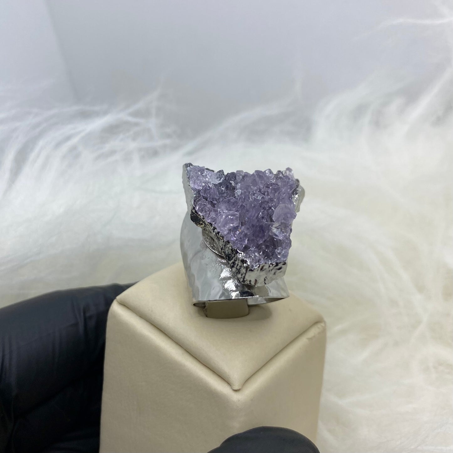 Amethyst Stone Ring - Adjustable