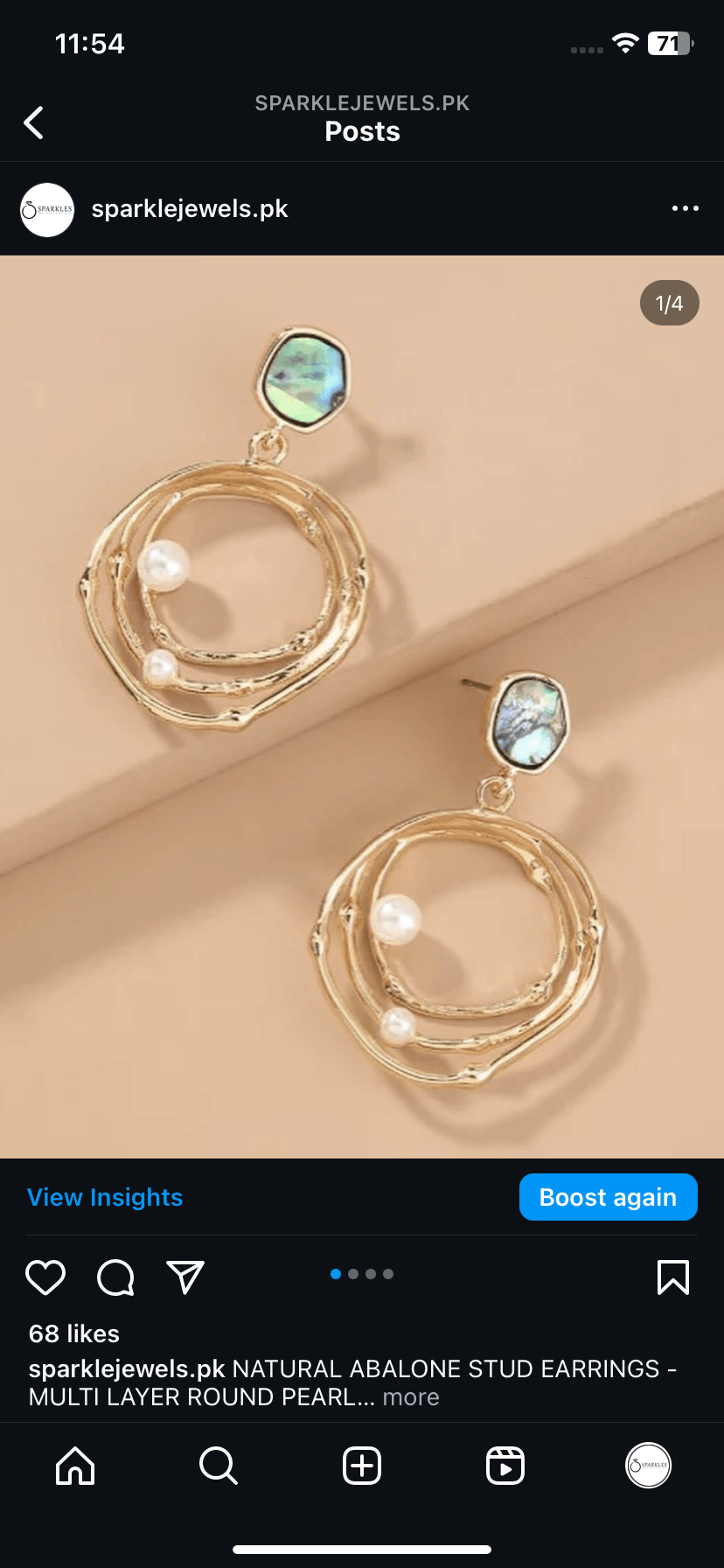 Abalone Stud Earrings - Sparkle Jewels