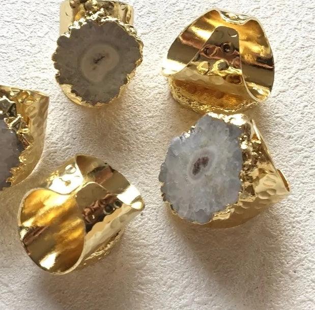 White druzy Ring - Sparkle Jewels