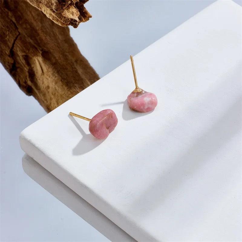 Natural Stone Studs - Sparkle Jewels