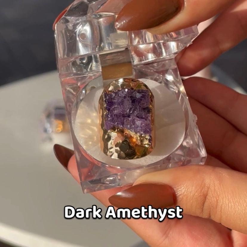 Amethyst Stone Ring - Adjustable - Sparkle Jewels