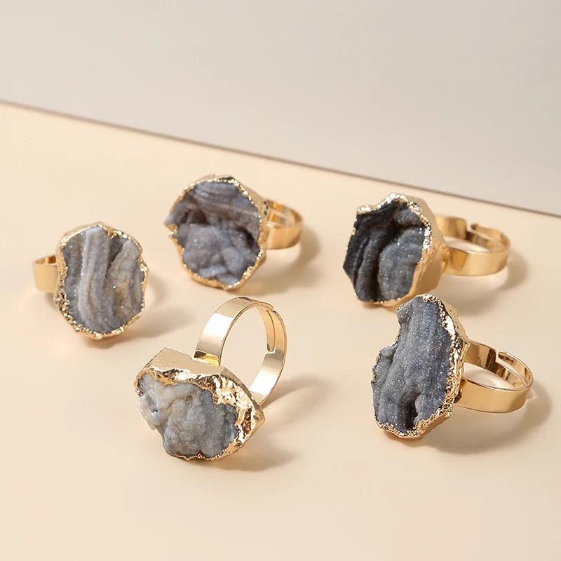Grey Agate Ring - Sparkle Jewels