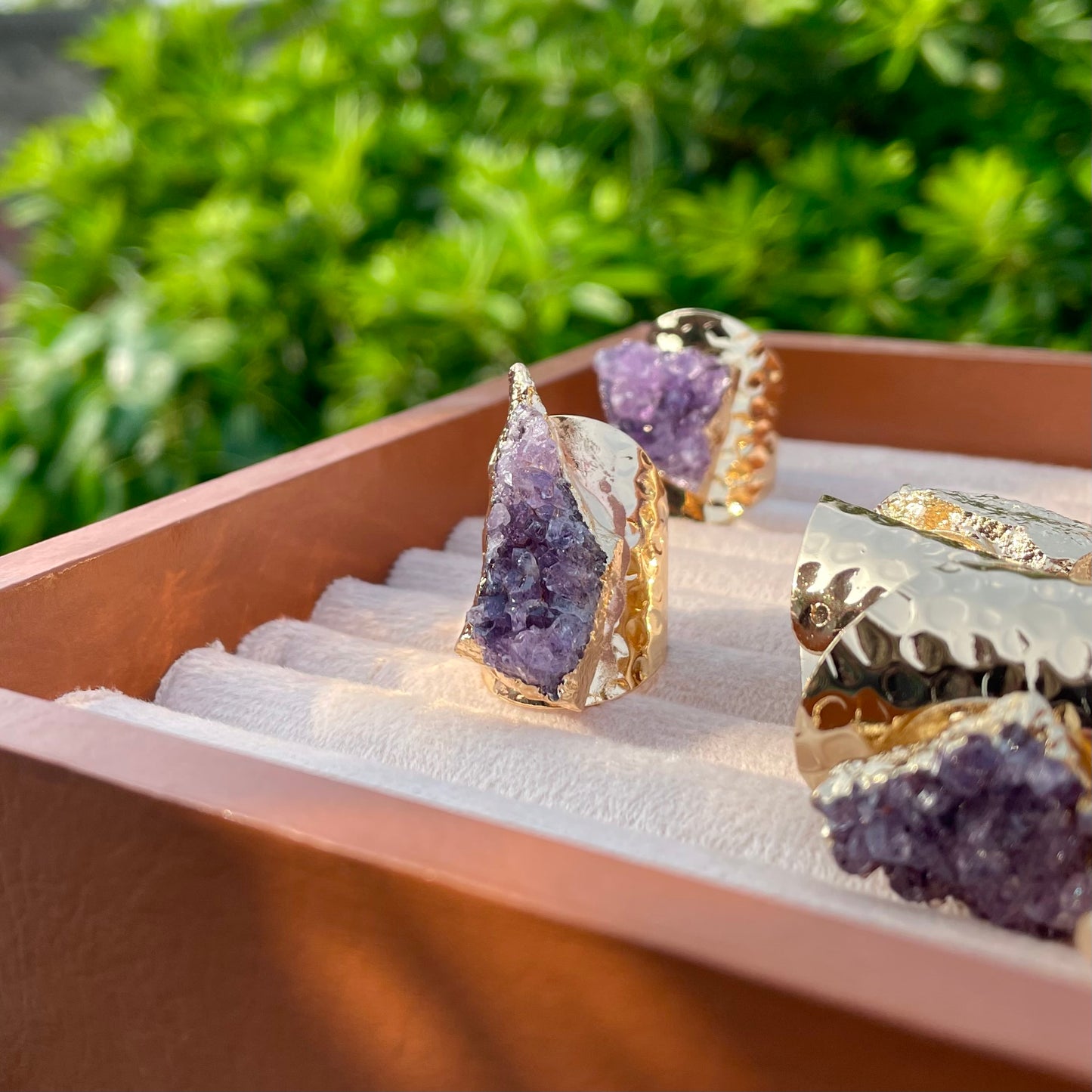 Amethyst Stone Ring - Adjustable